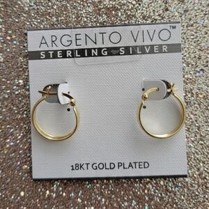 Argento Vivo 18KT Gold Plated Hoop Earrings